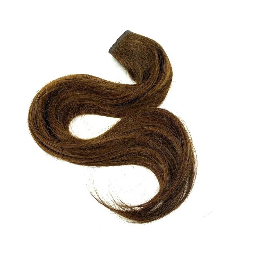 Hidden Crown Flip-Up Clip 20" Remy Human Hair Extension #6 Brown NWT